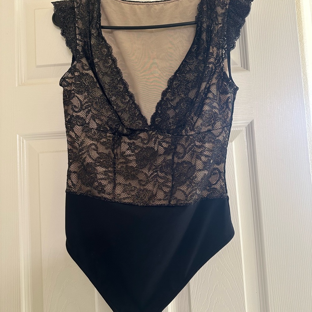 Elegant Black Lace Bodysuit